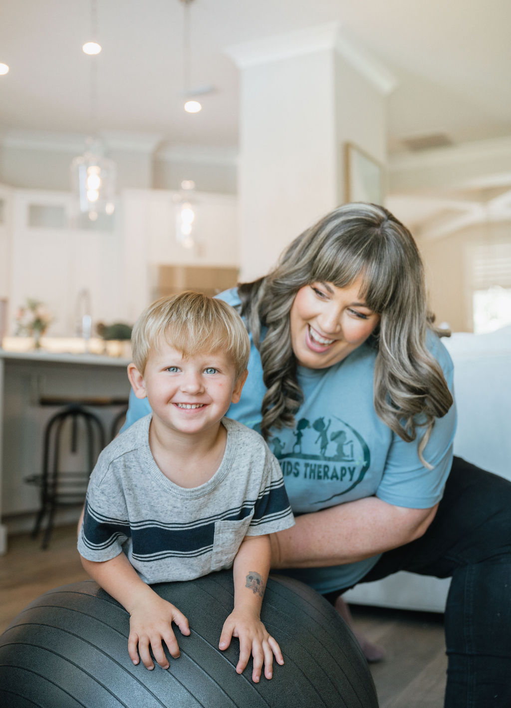 Samantha in a session with a child